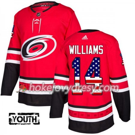Dětské Hokejový Dres Carolina Hurricanes Justin Williams 14 2017-2018 USA Flag Fashion Černá Adidas Authentic
